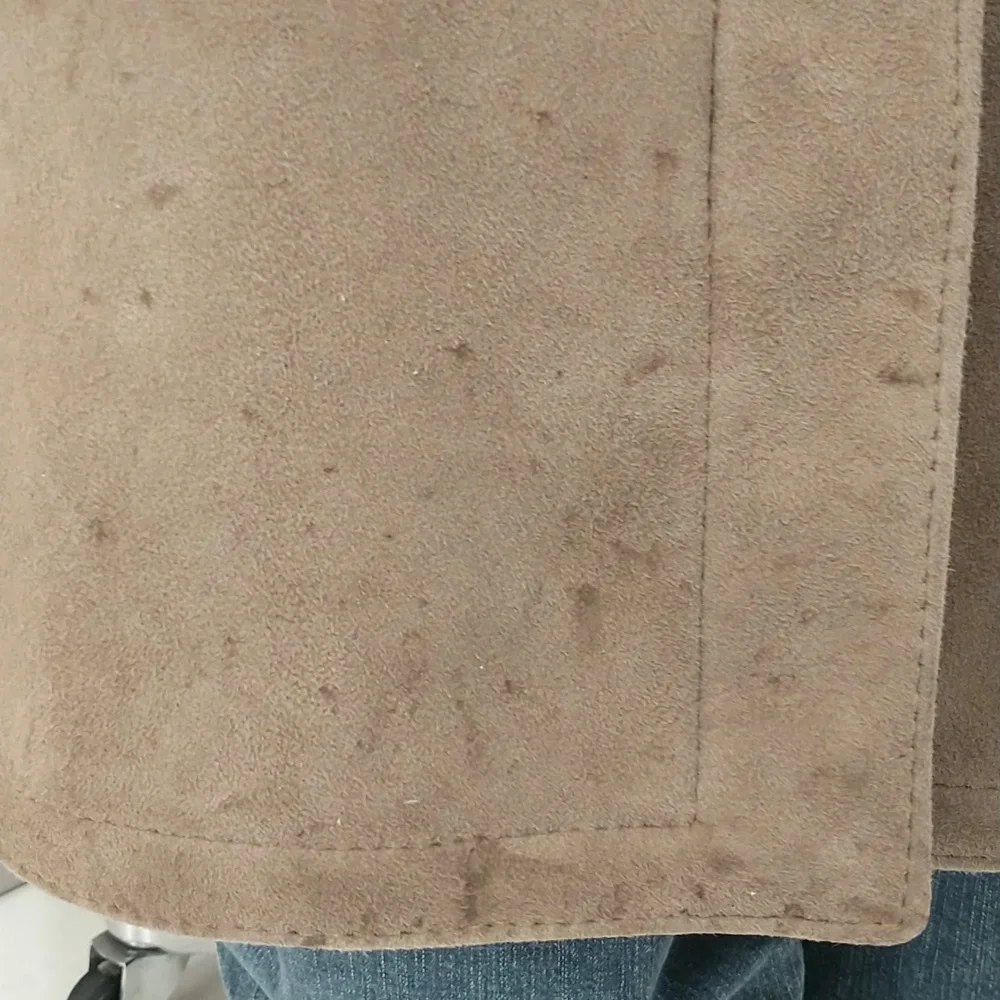 Vintage Shearling Coat USA Made Sawyer Napa Taupe Maxi Oversized Warm SeeMeasure - Picture 10 of 16